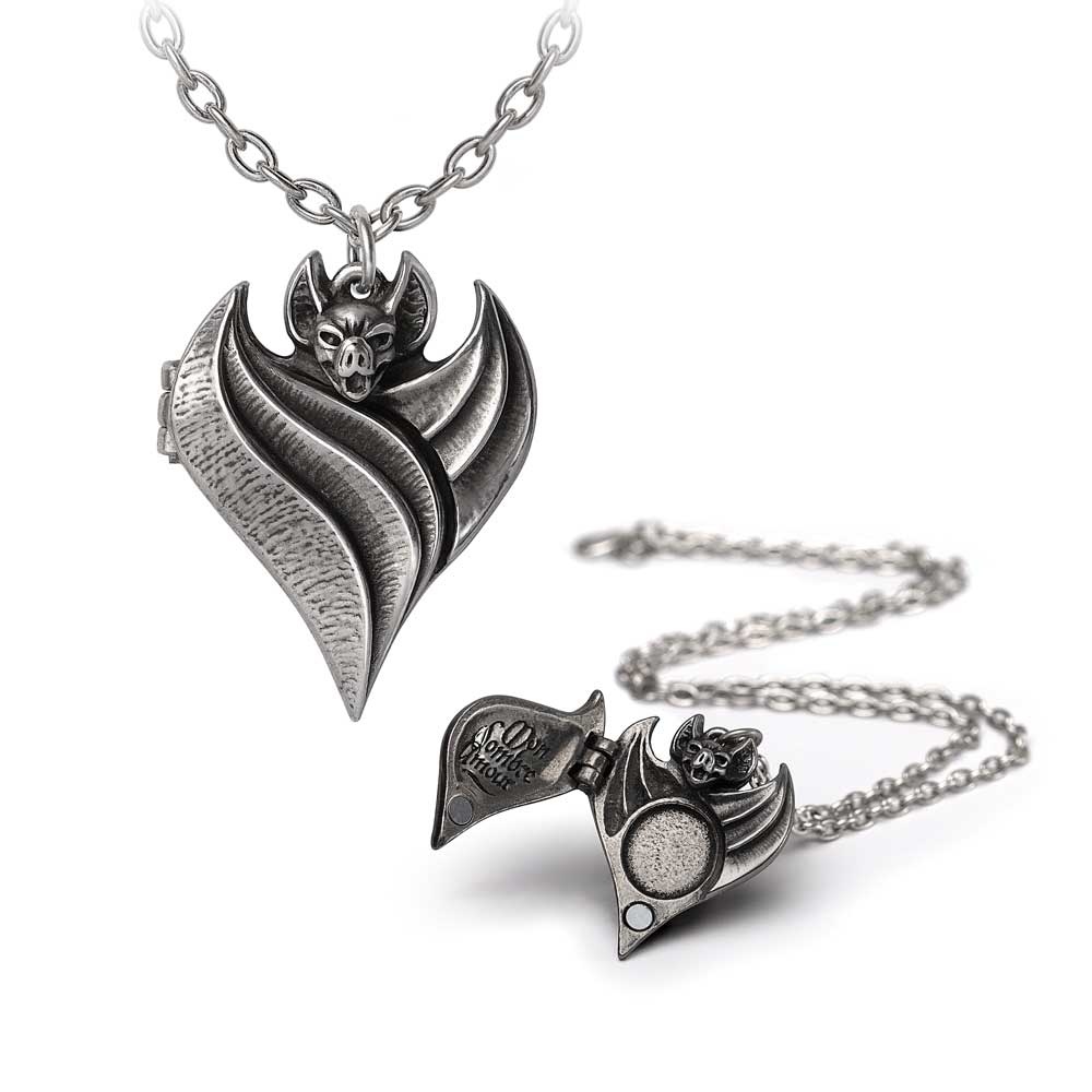 Alchemy - Darken Heart Locket Necklace - Silver coloured